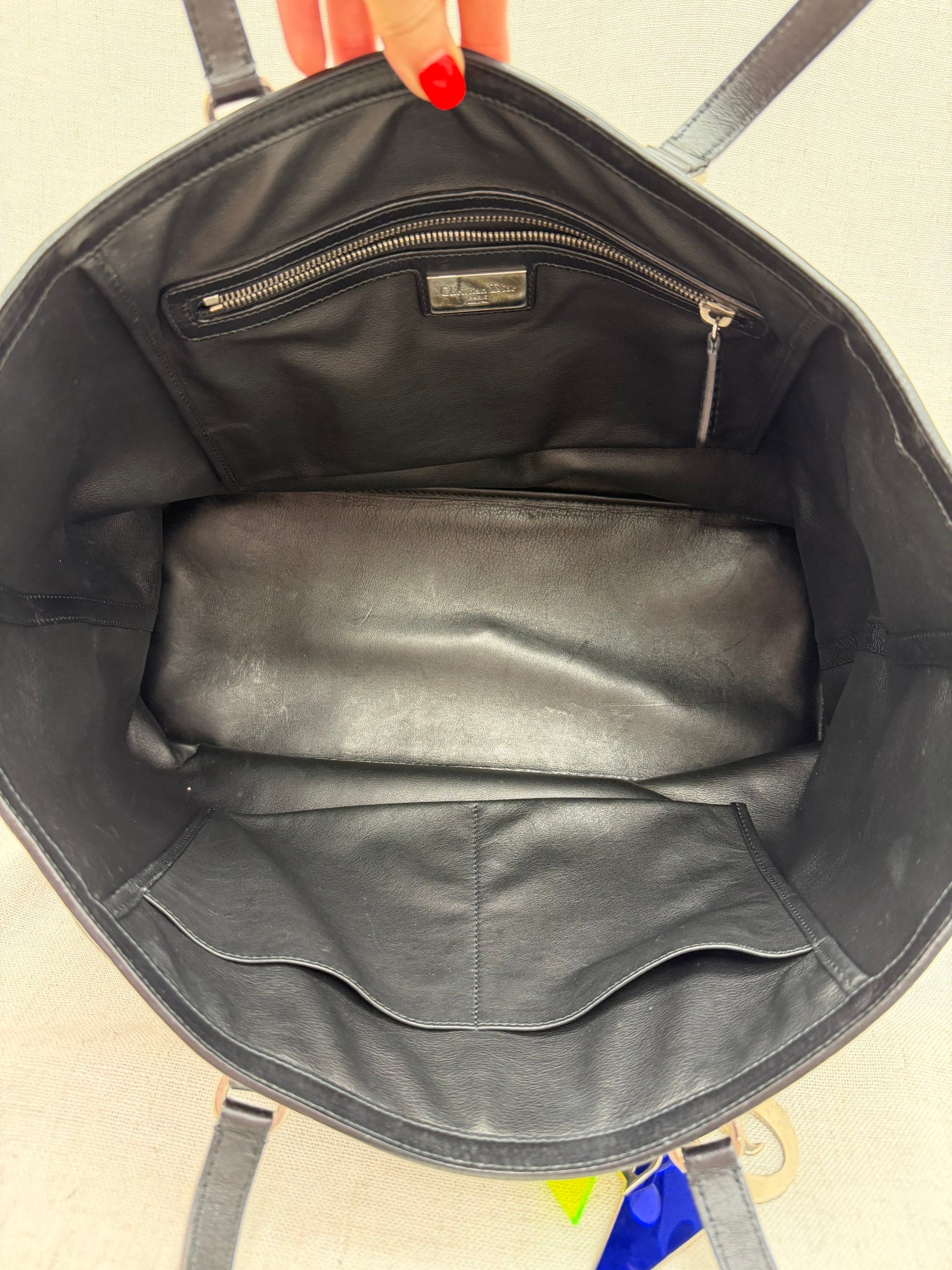 Christian Dior x Anselm Reyle Limited Edition Multicolor Camo Canvas Medium Open Tote Bag