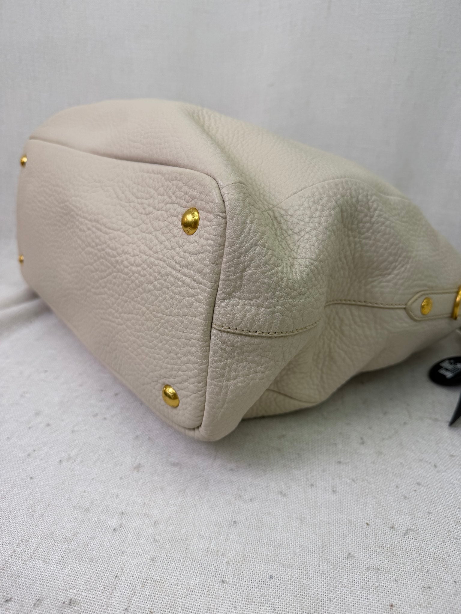Prada Cream Tumbled Leather 2way Bag