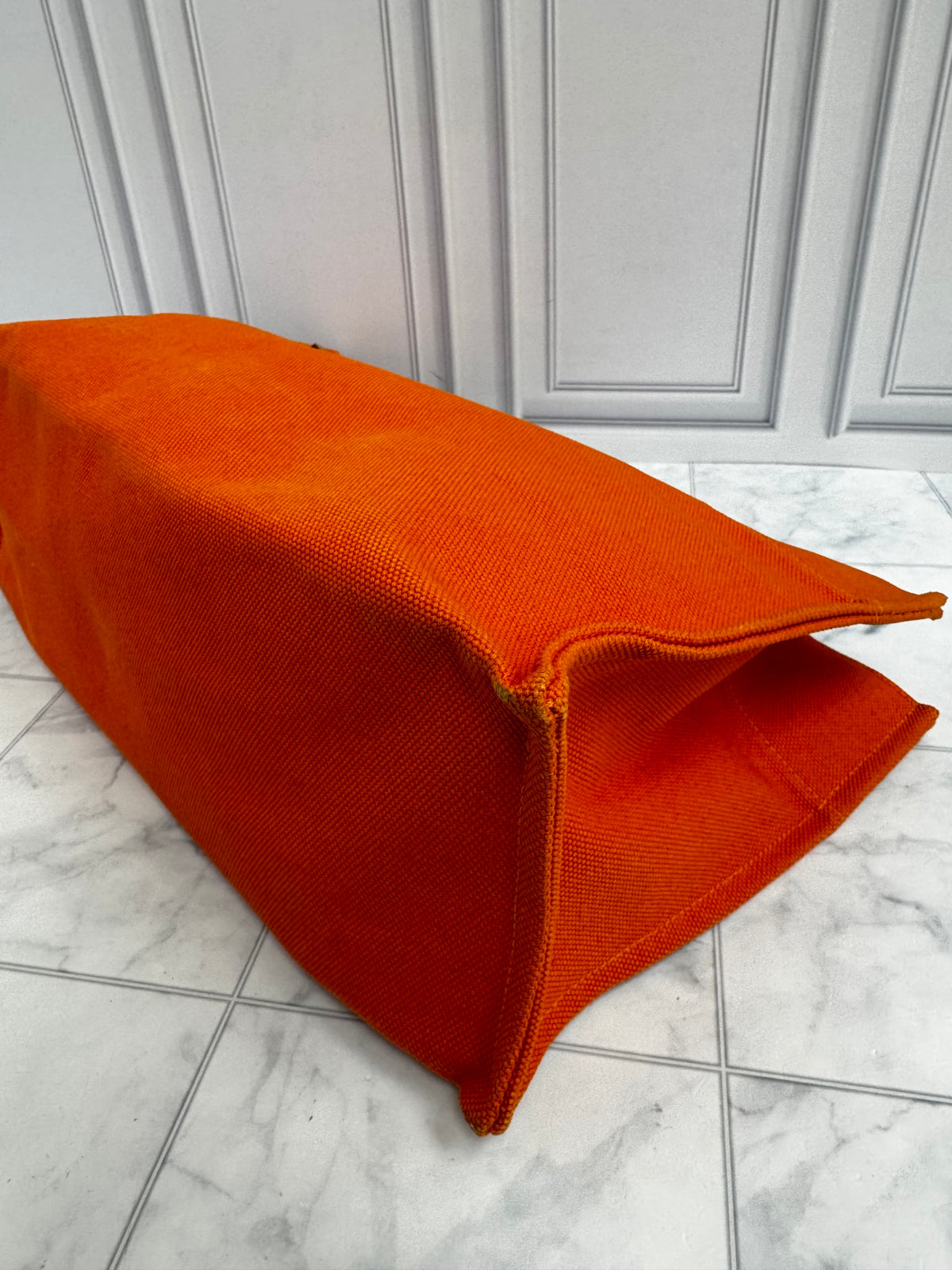 Hermes Orange Canvas Etriviere Elan Tote Bag
