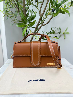 BRAND NEW - Jacquemus Light Brown Leather Le Grand Bambino Handbag 2Way Handbag
