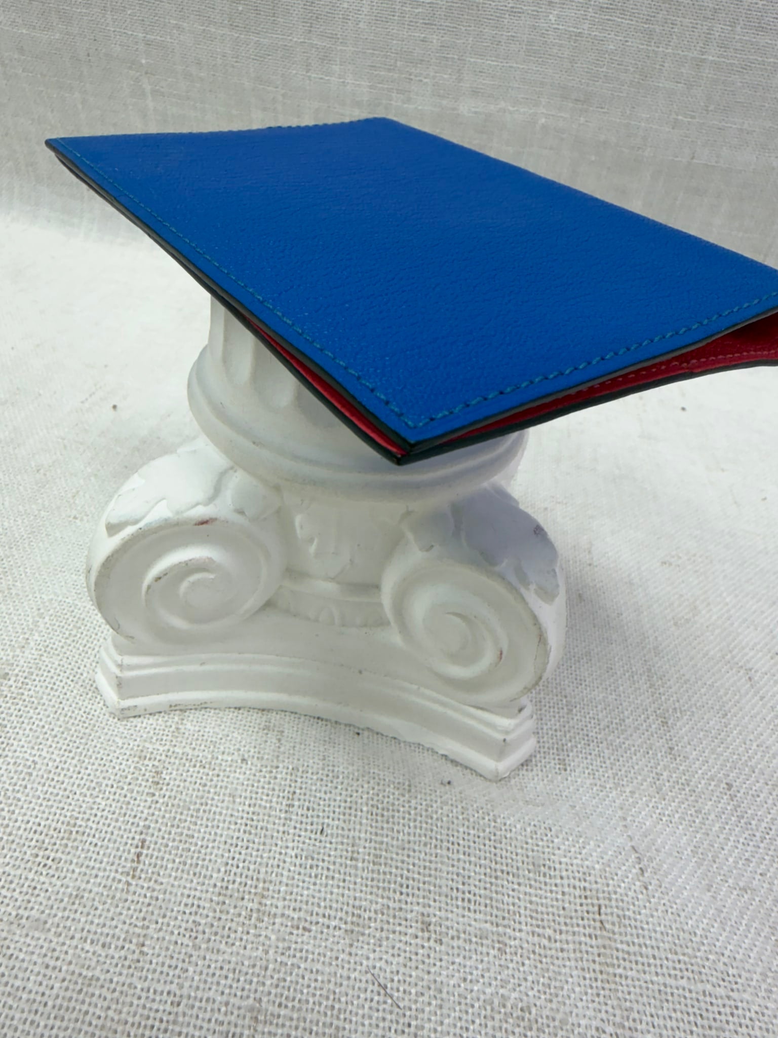 Hermes Blue & Coral Leather Passport Holder