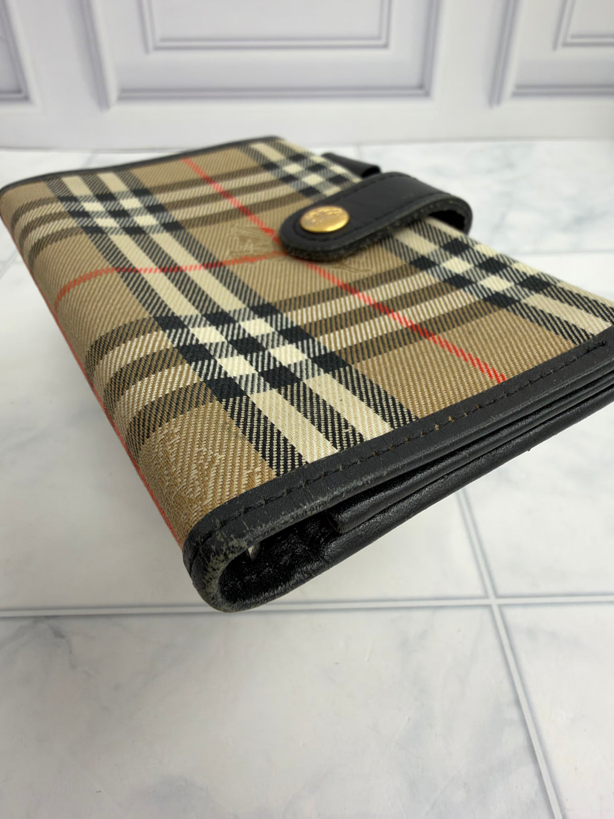 Burberry Check Canvas & Leather Mini Agenda