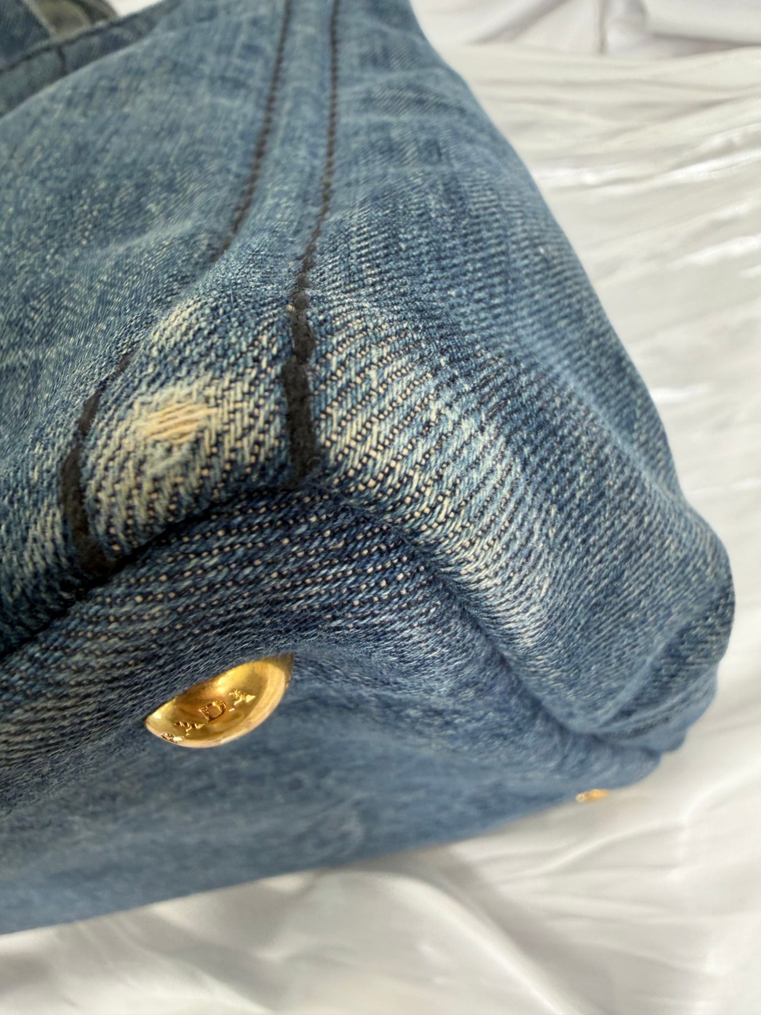 Prada Denim Canvas Medium Canapa Bag