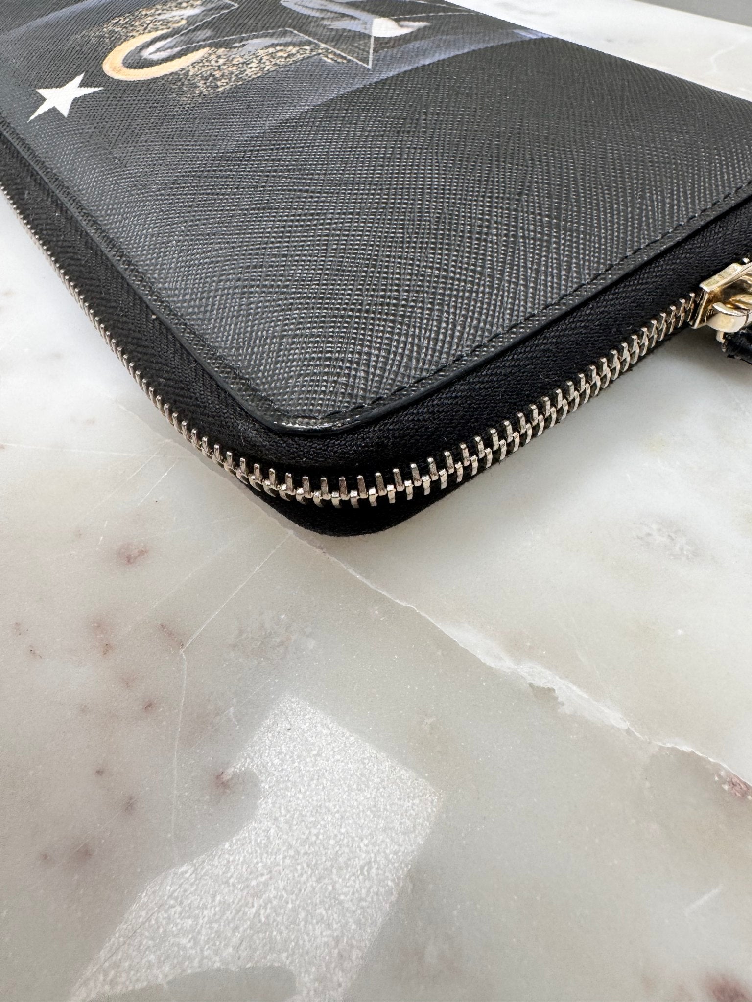Givenchy Black Madonna Saffiano Leather Zippy Walet