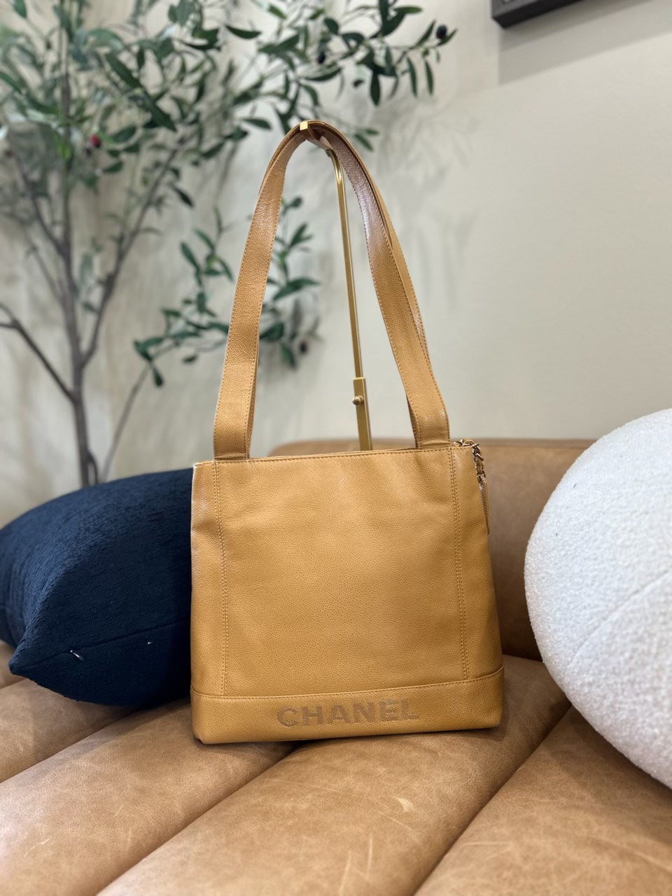 Chanel Tan Caviar Tote Bag