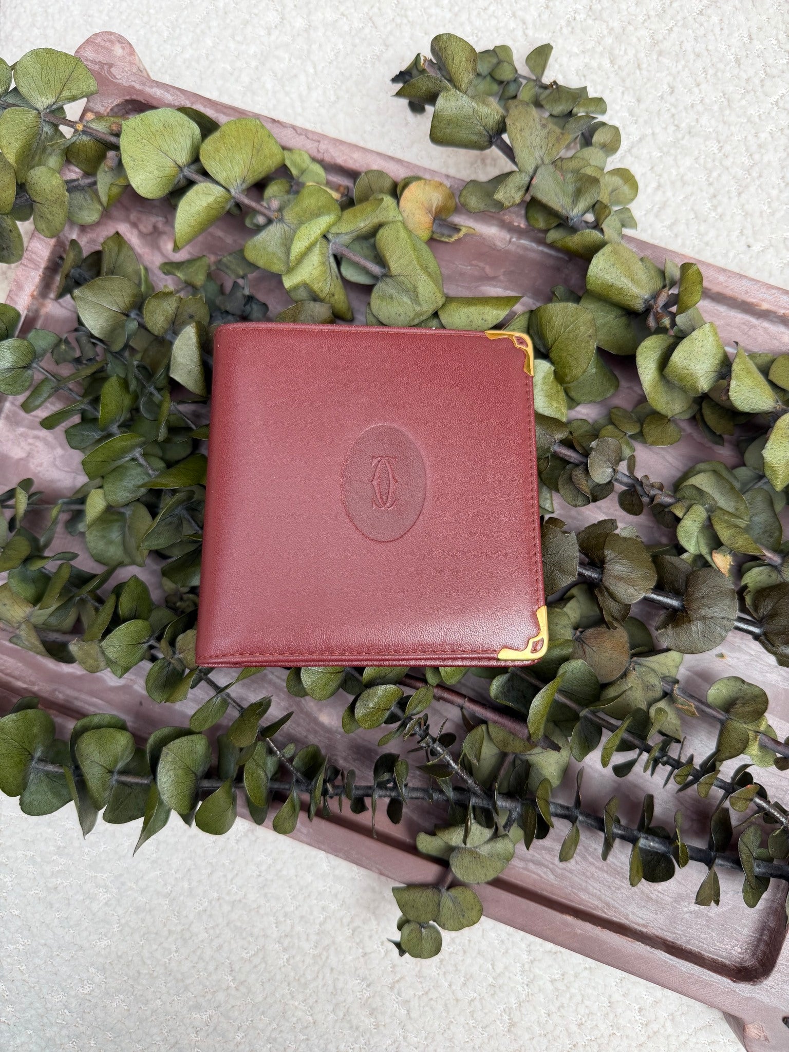 Cartier Bordeaux Leather Bifold Wallet
