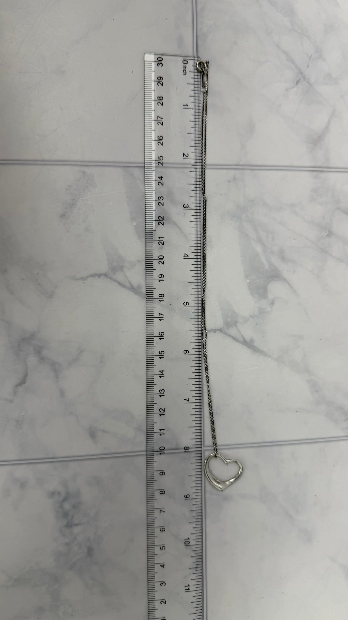 Tiffany & Co Silver Open Heart Pendant Necklace 