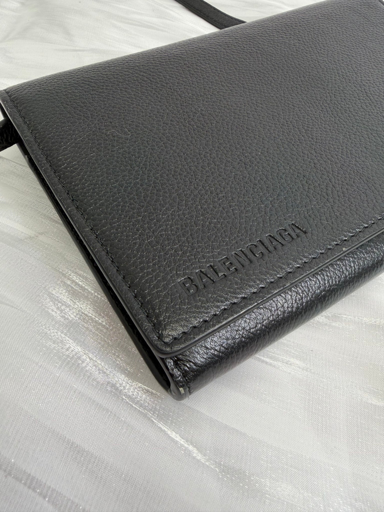 Balenciaga Black Grained Calfskin Crossbody 