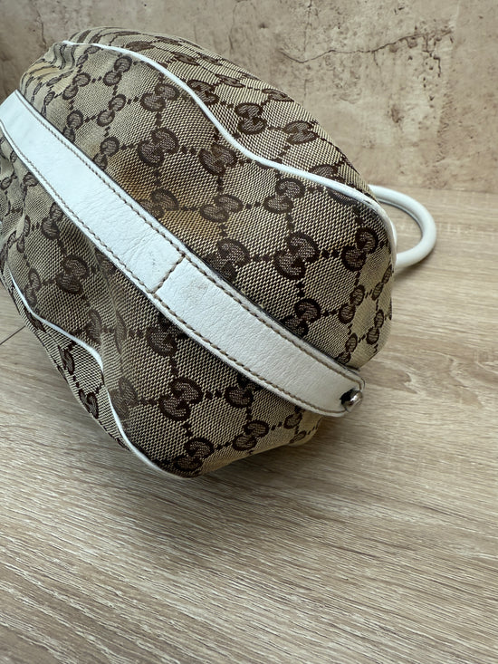 Gucci Beige GG Canvas Match Ball Sherry Line Tote Bag