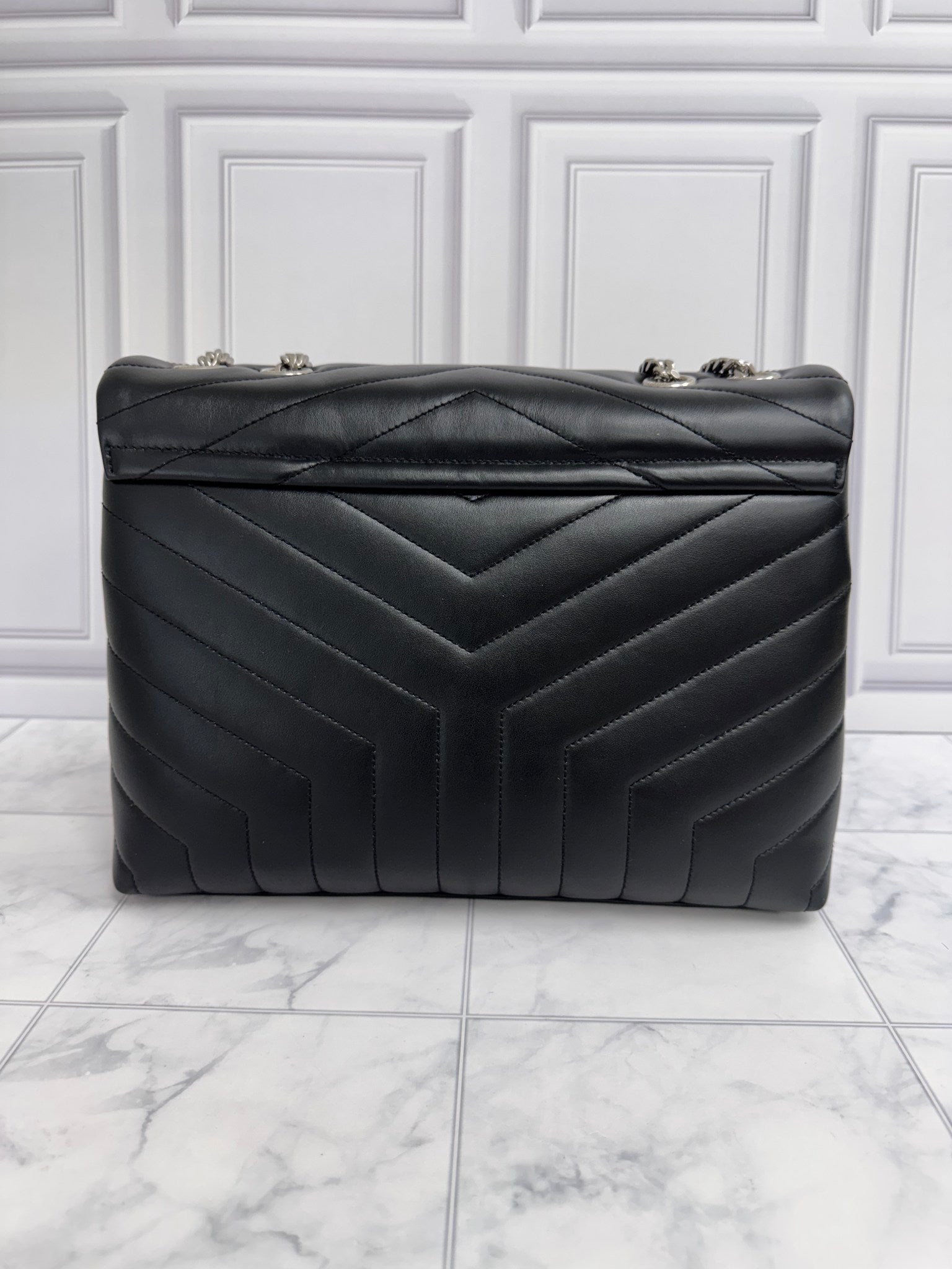 LIKE NEW - Saint Laurent YSL Black Quilted Lou Lou Medium Shoulder Bag