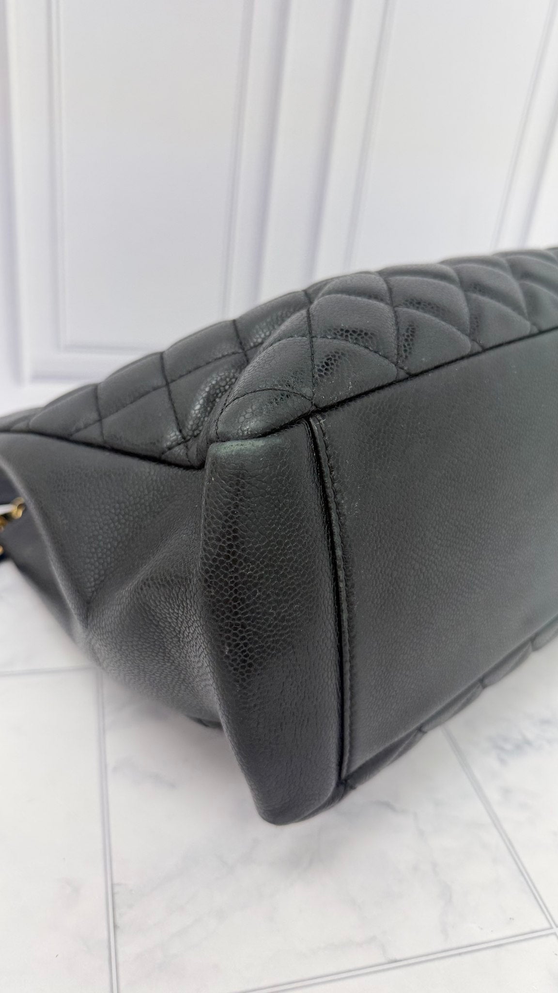 Chanel Black Caviar Leather Grand Shopping Tote 