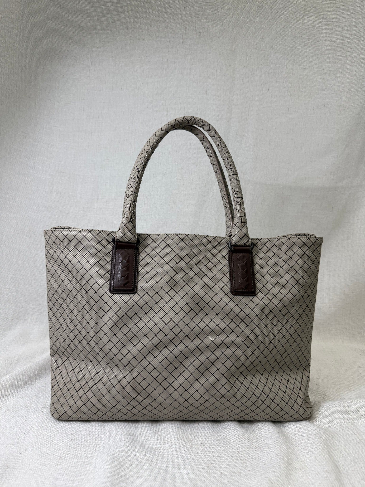 Bottega Veneta Taupe Intrecciato Leather Marco Polo Tote Bag
