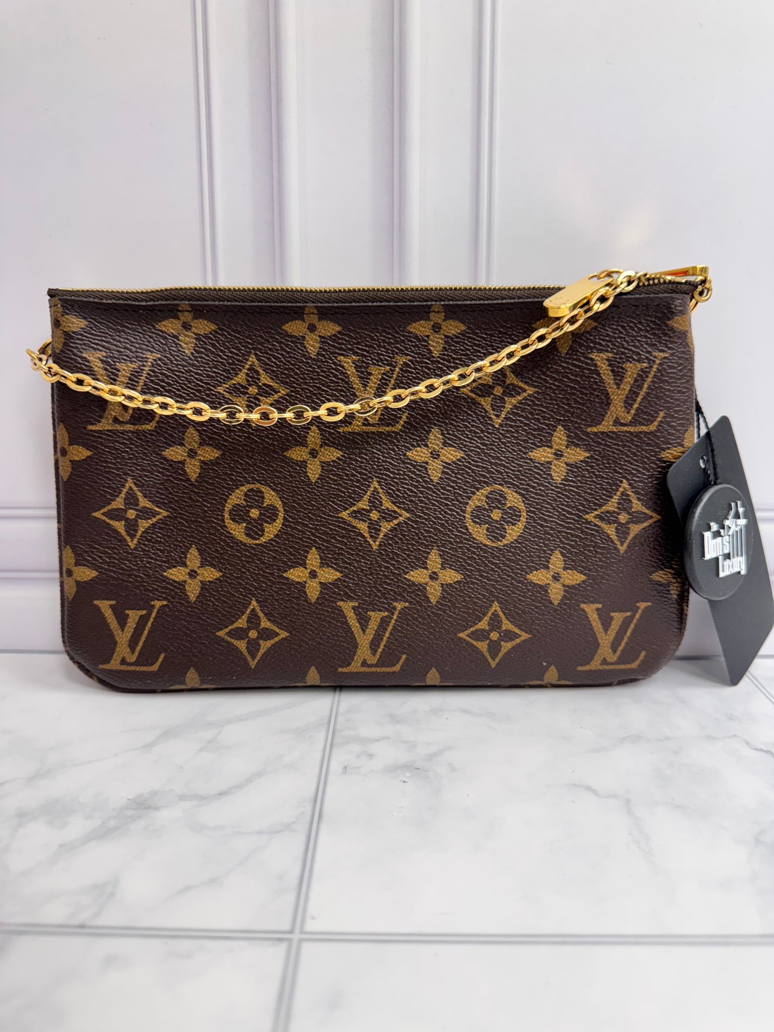 LIKE NEW - Louis Vuitton Monogram Double Zip Limited Edition Christmas Animation Pochette Accessories