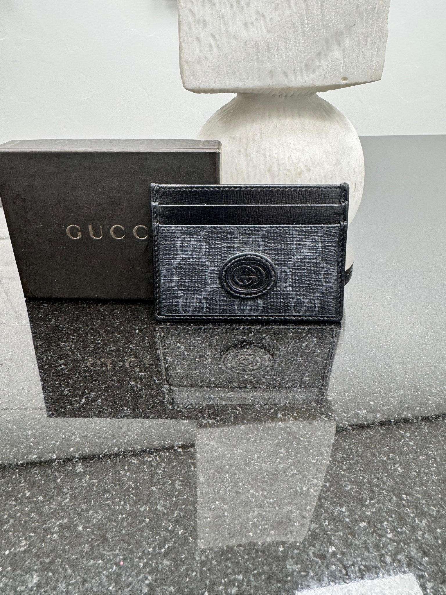 Gucci Black GG Supreme Coated Canvas Card Case