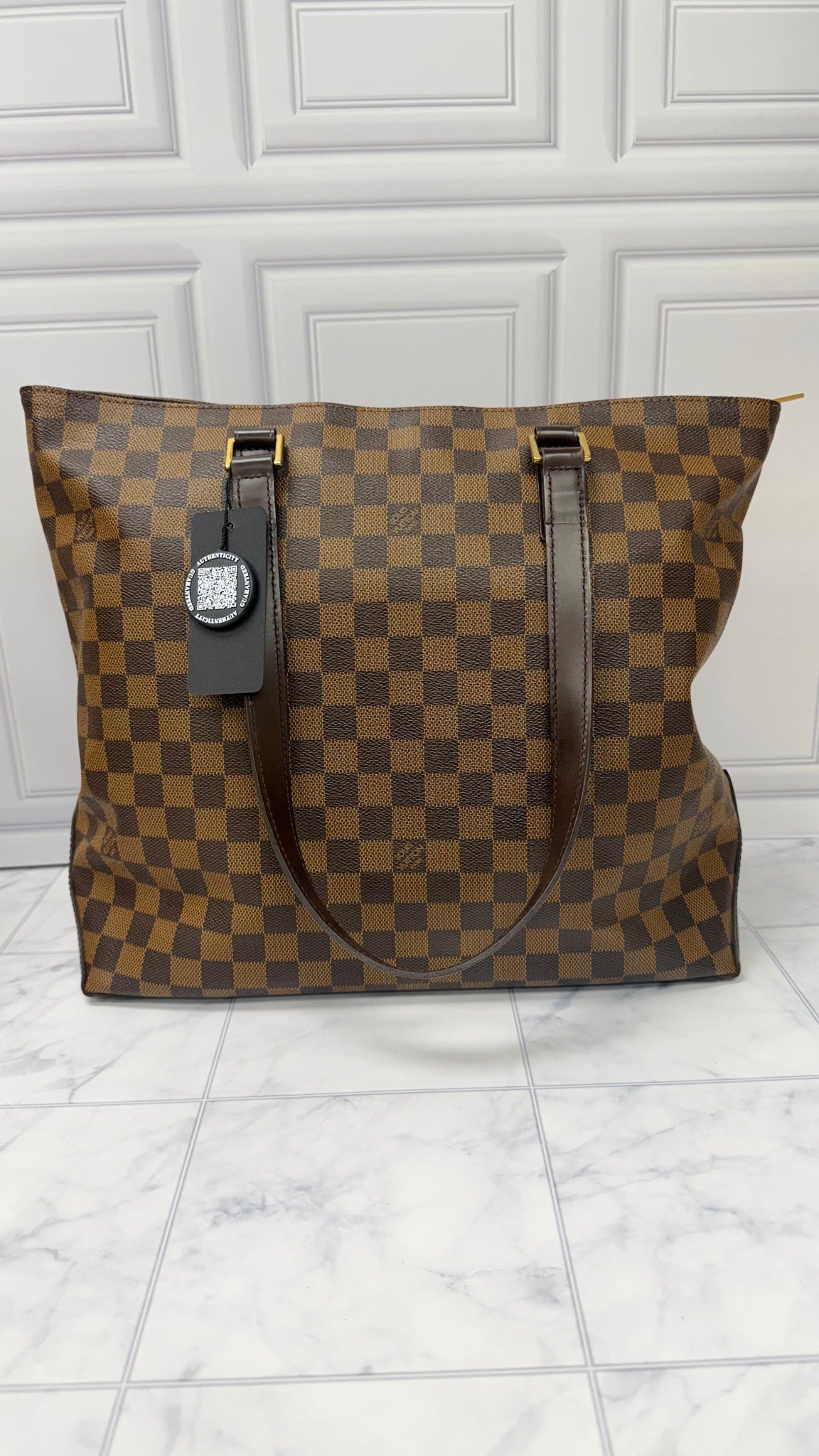 Louis Vuitton Damier Ebene Cabas Mezzo Tote Bag