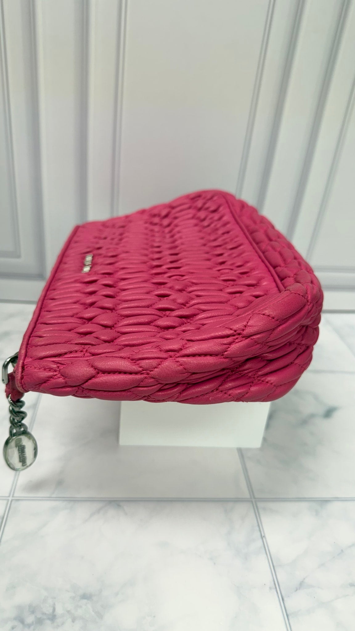 Miu Miu Hot Pink  Nappa Leather Clutch