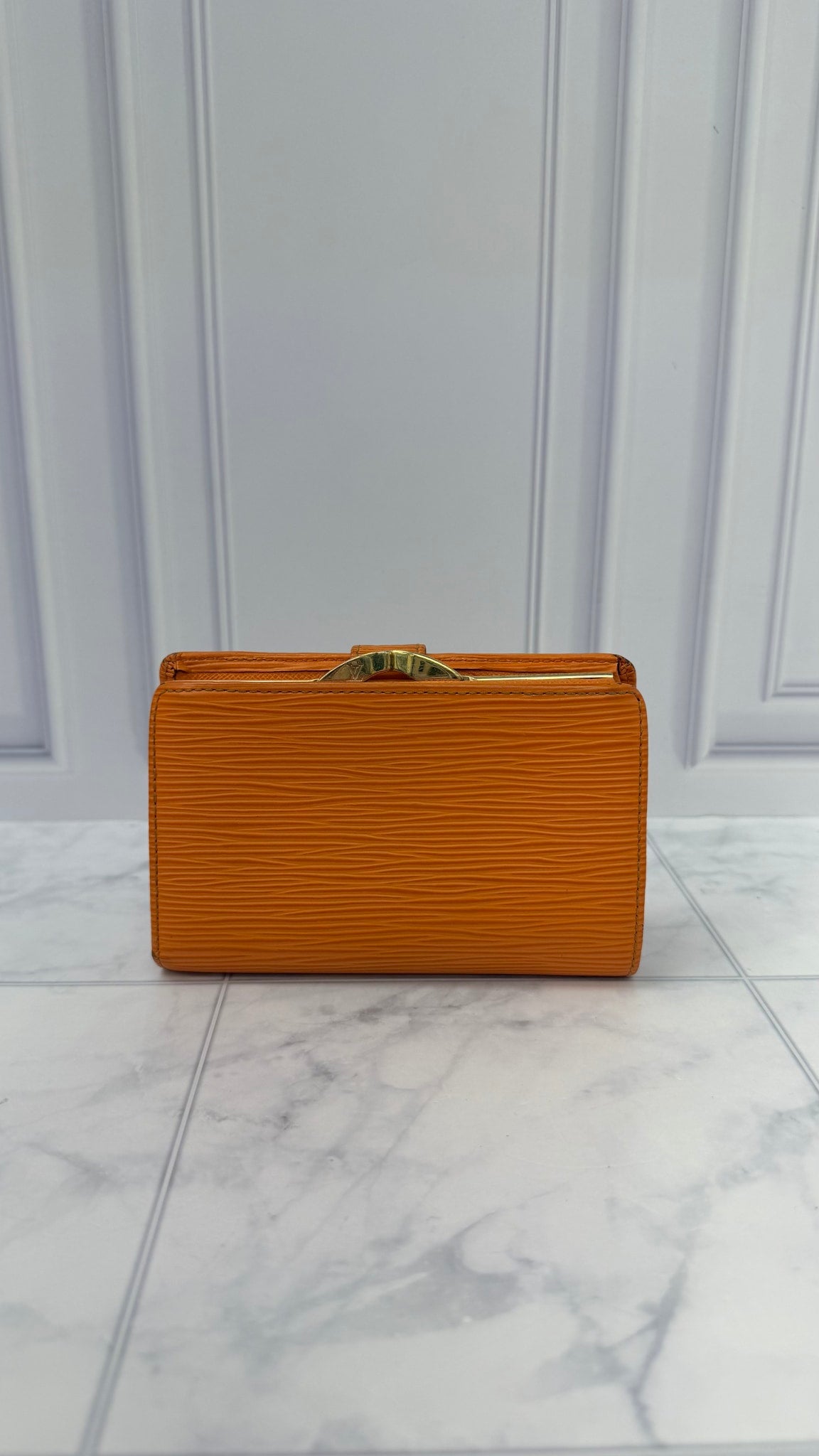 Louis Vuitton Orange Epi Leather Compact Wallet 