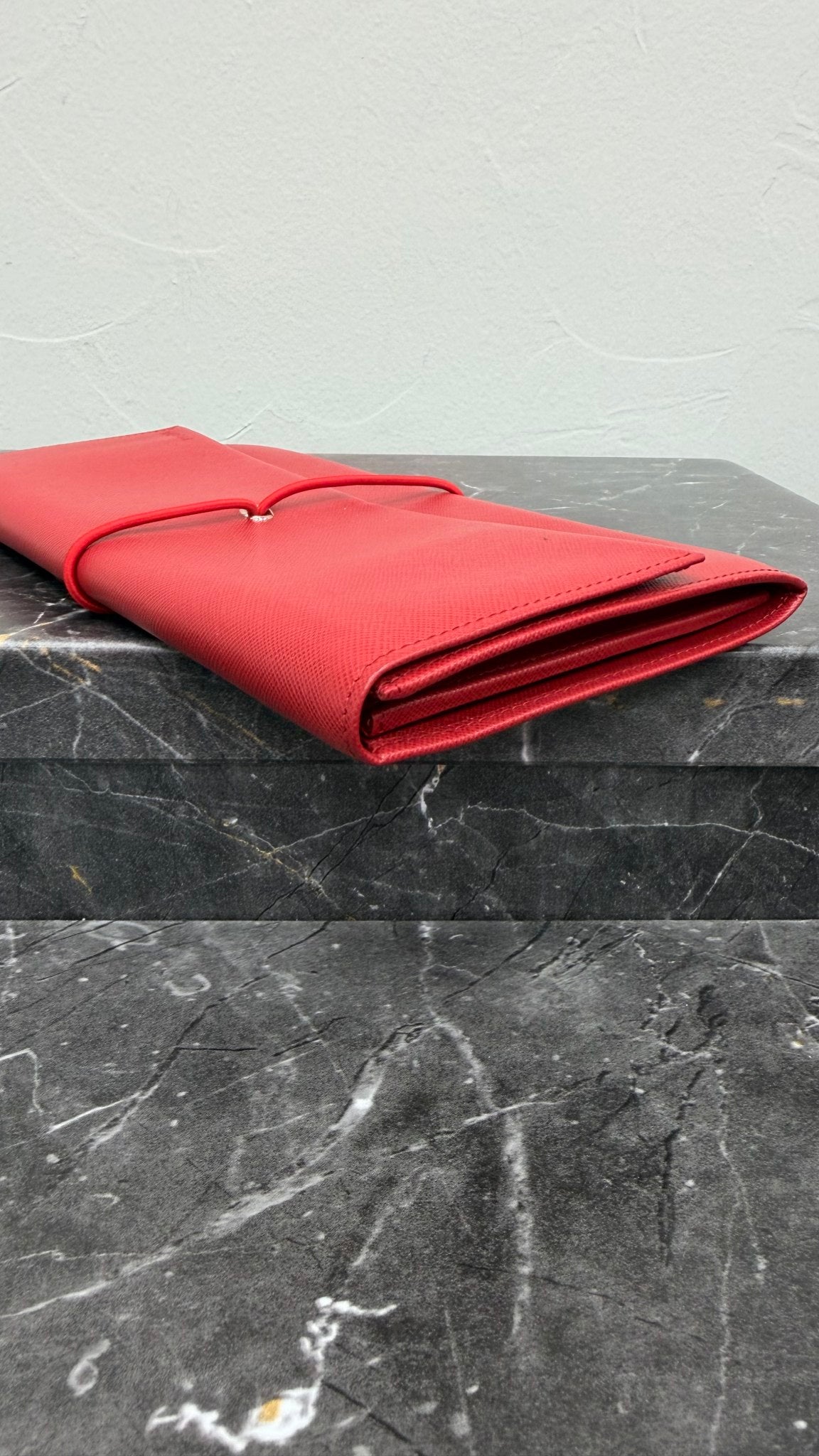 Saint Laurent YSL Red Leather Flap Pouch