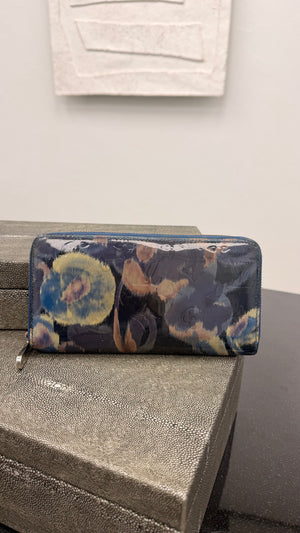 Louis Vuitton Blue Vernis Leather Ikat Zippy Wallet