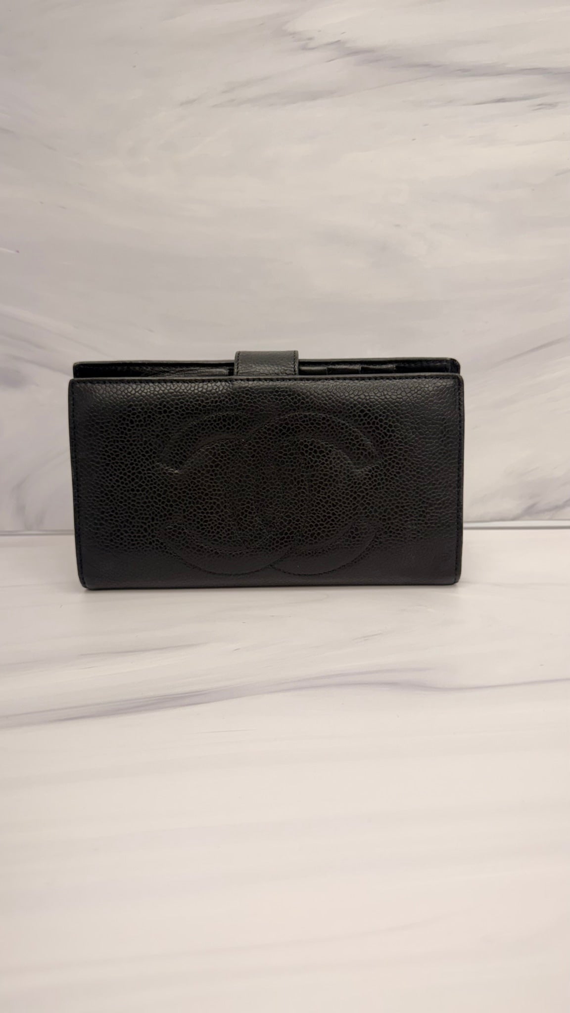 Chanel Black Caviar Leather CC Wallet 