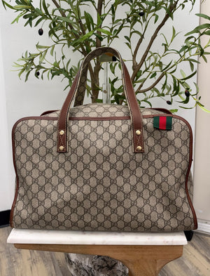 Gucci GG Supreme Canvas Sherry Line Duffle Bag