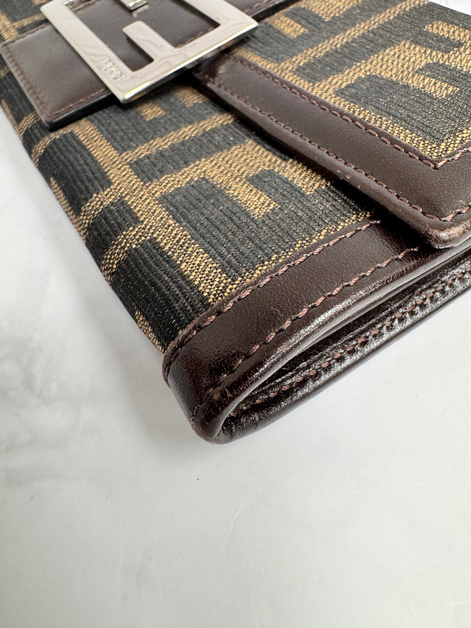 Fendi Brown Zucca Canvas Long Wallet
