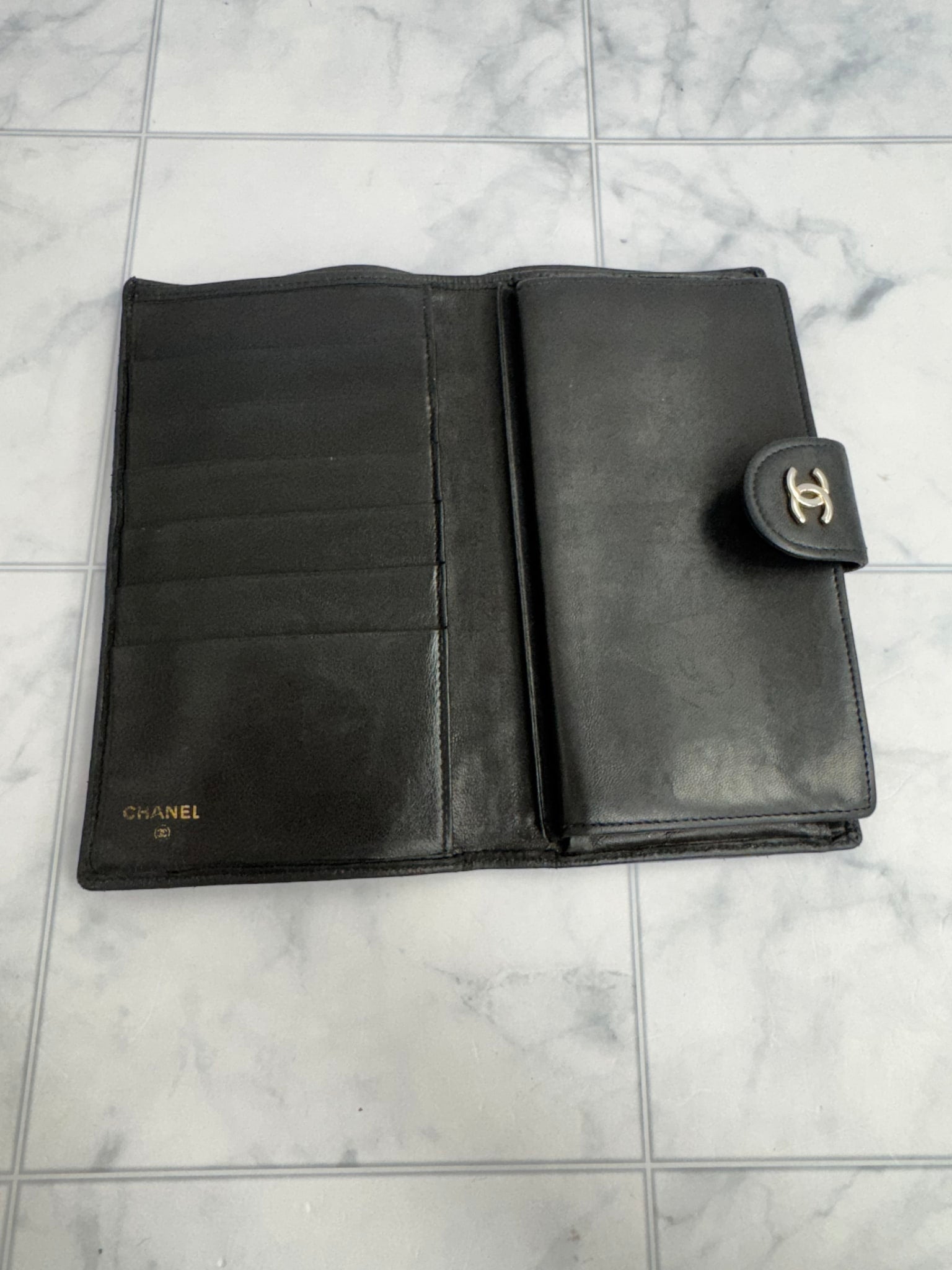 Chanel Black Quilted Lambskin Long Wallet