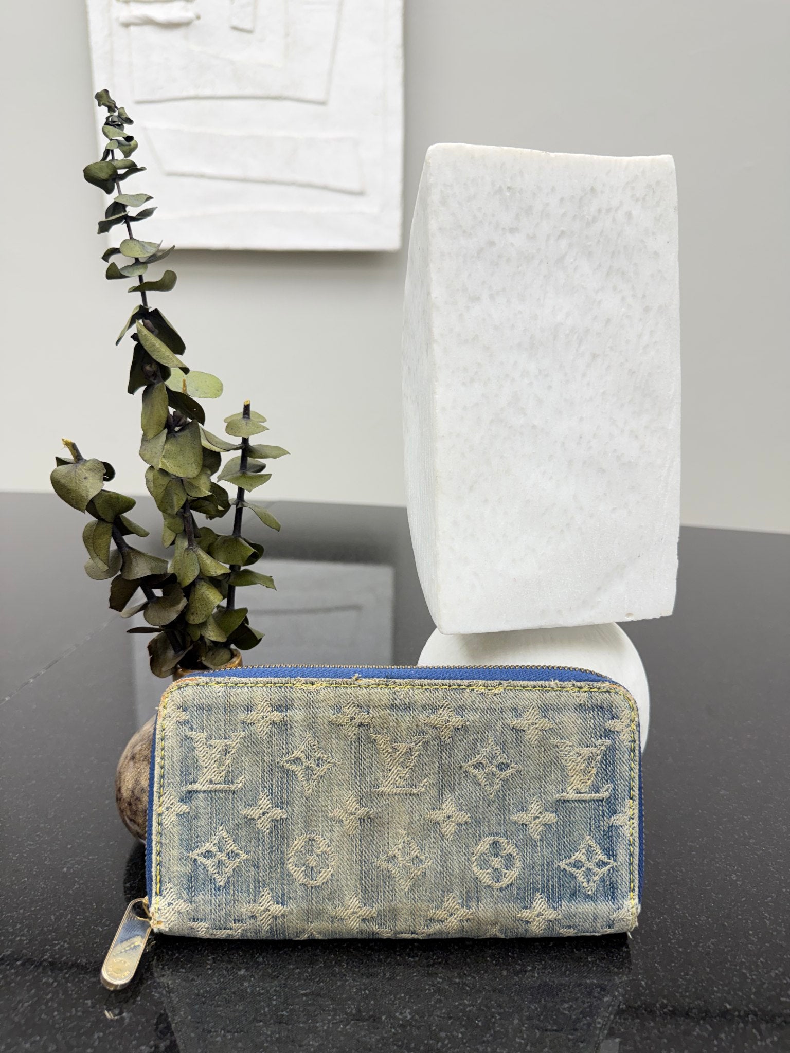 Louis Vuitton Monogram Blue Denim Zippy Wallet 