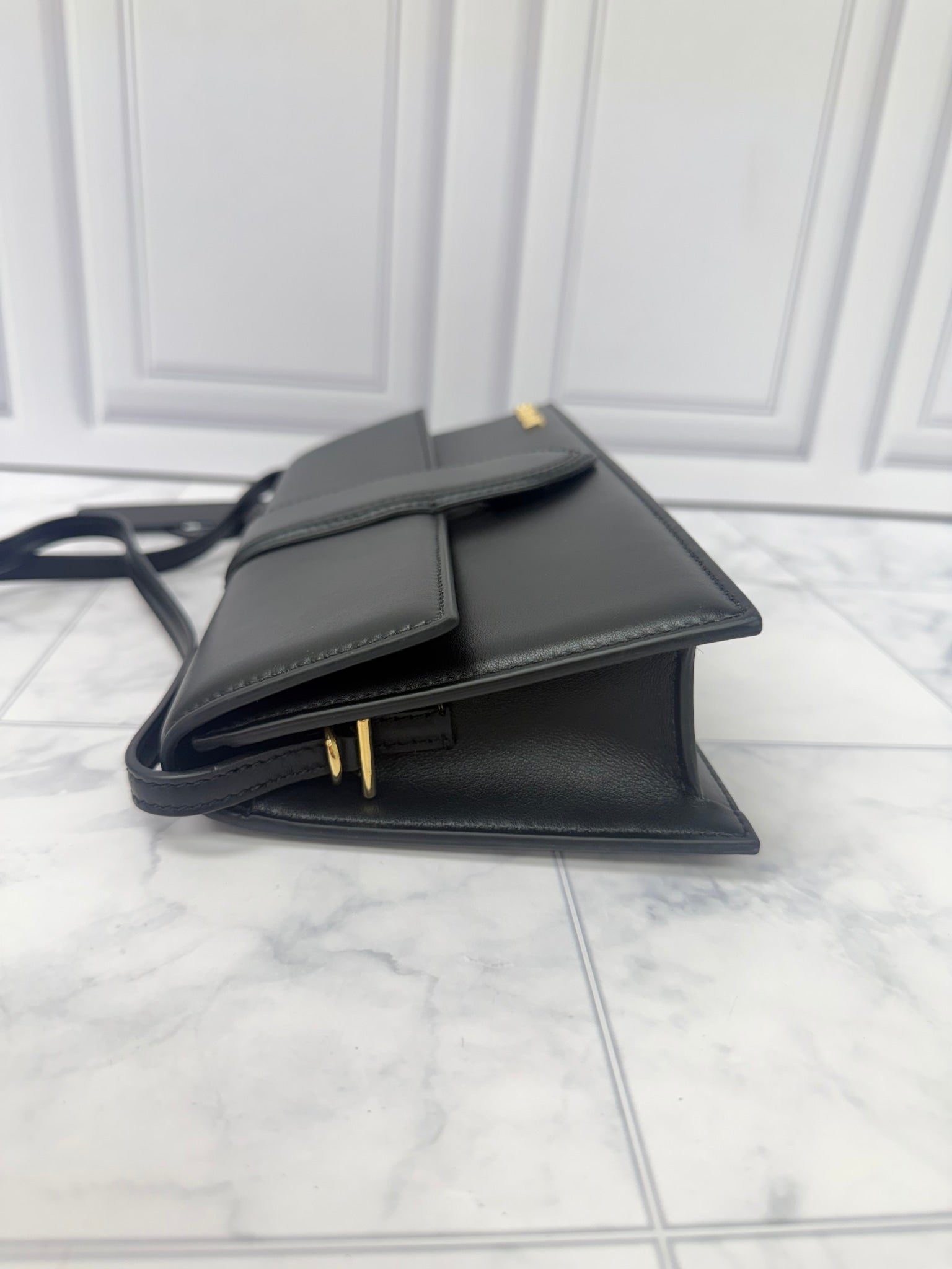 BRAND NEW - Jacquemus Black Leather Le Bambino Long Shoulder Bag