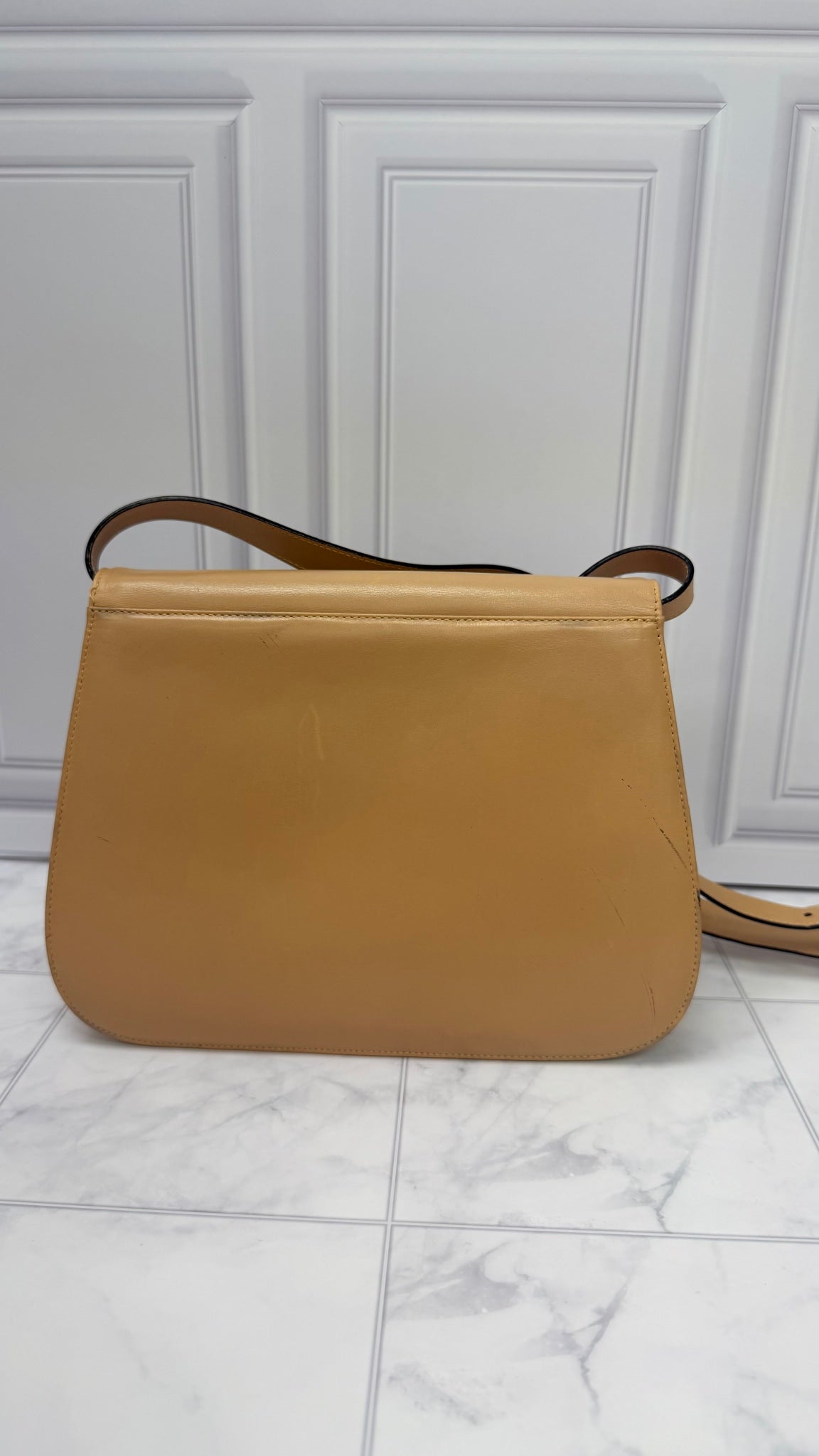 Salvatore Ferragamo Beige Leather Crossbody Bag 