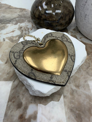 Gucci GG Supreme & Gold Heart Charm