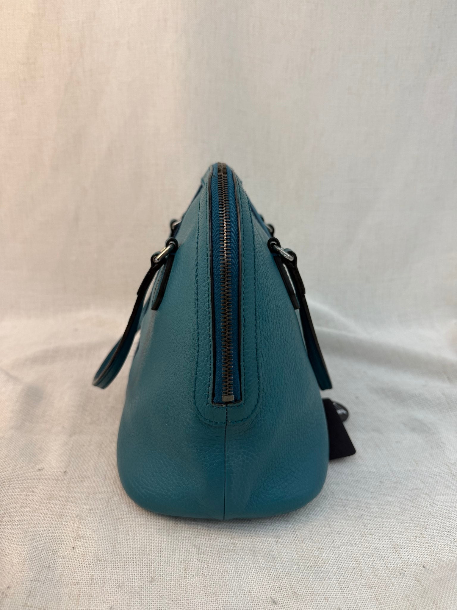 Gucci Dark Teal Leather Medium Web Dome Handbag