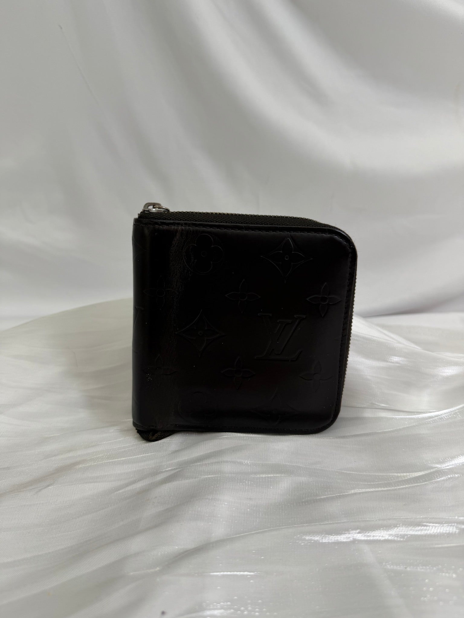 Louis Vuitton Dark Brown Matte Vernis Zippy Compact Wallet  