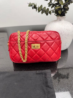 Chanel Red Quilted Calfskin Reissue 2.55 Mini Camera Bag