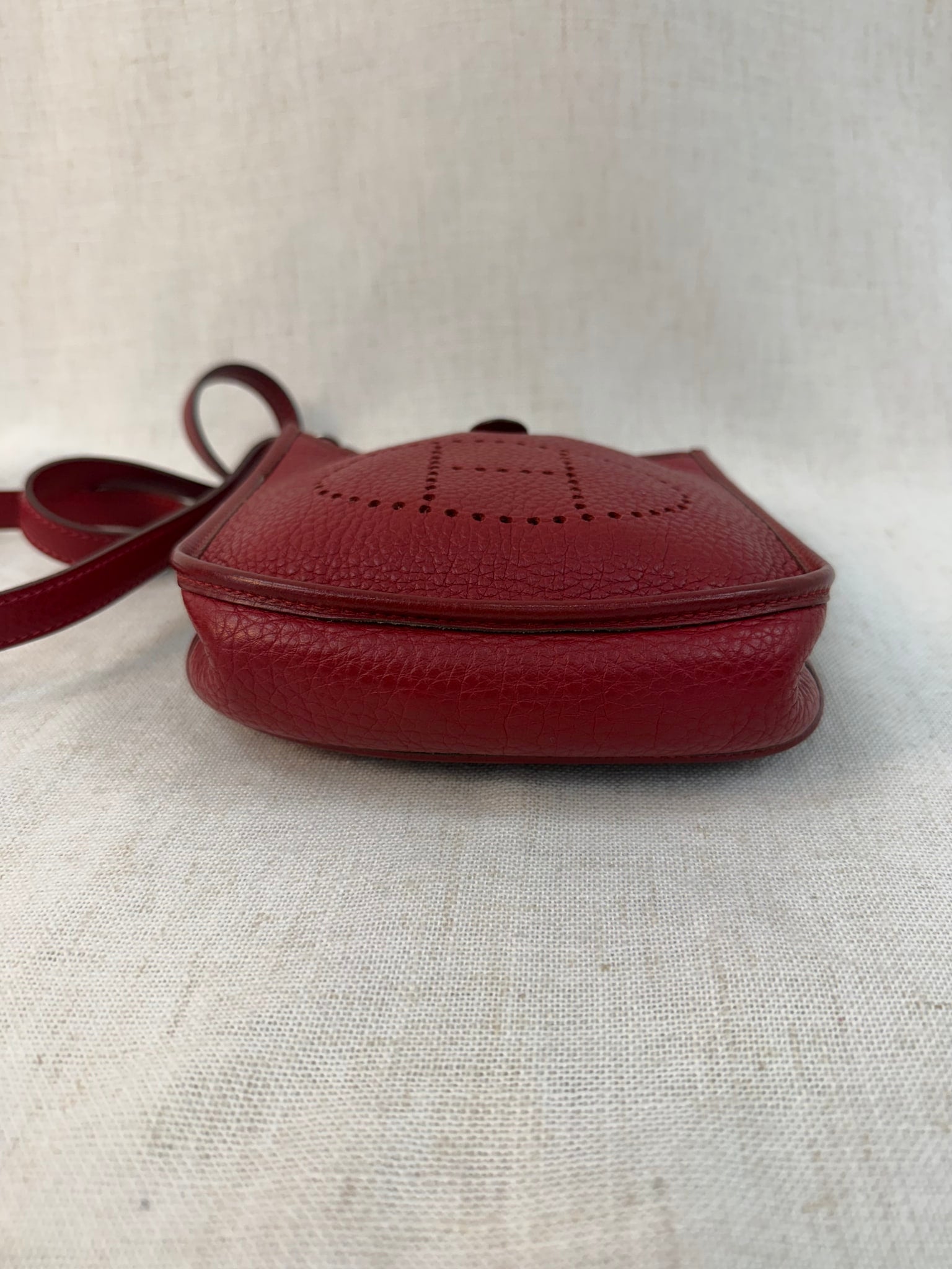 Hermes Red Leather Rouge H Evelyn Mini Bag