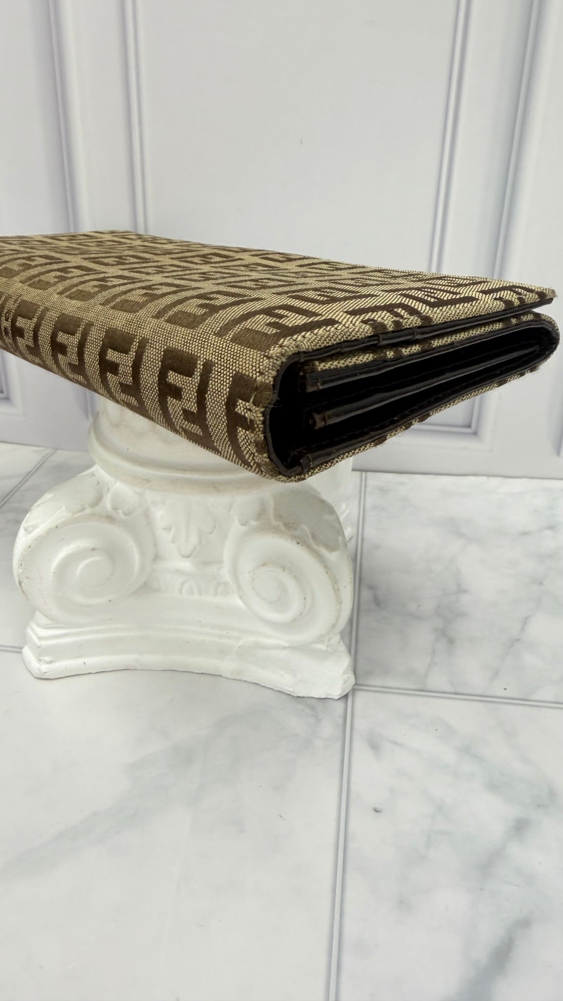 Fendi Brown Zucchino Canvas Long Wallet