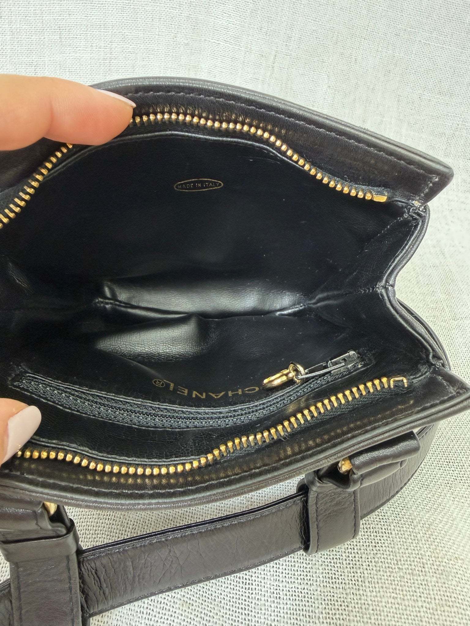 Chanel Black Lambskin Belt Bag 