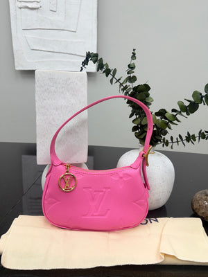 Louis Vuitton Monogram Hot Pink Empreinte Leather Mini Moon Bag