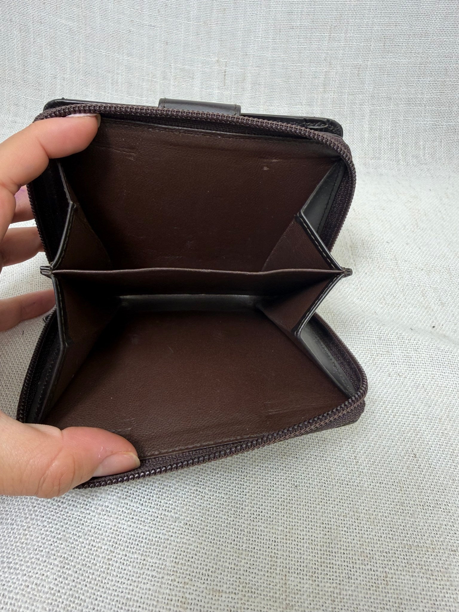 Gucci Brown Nylon Compact Zippy Wallet