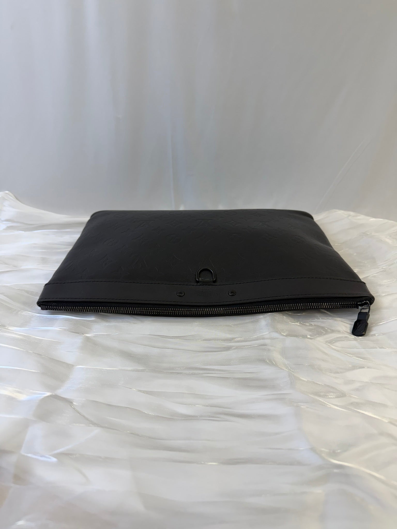 Louis Vuitton Black Leather Monogram Shadow Pochette