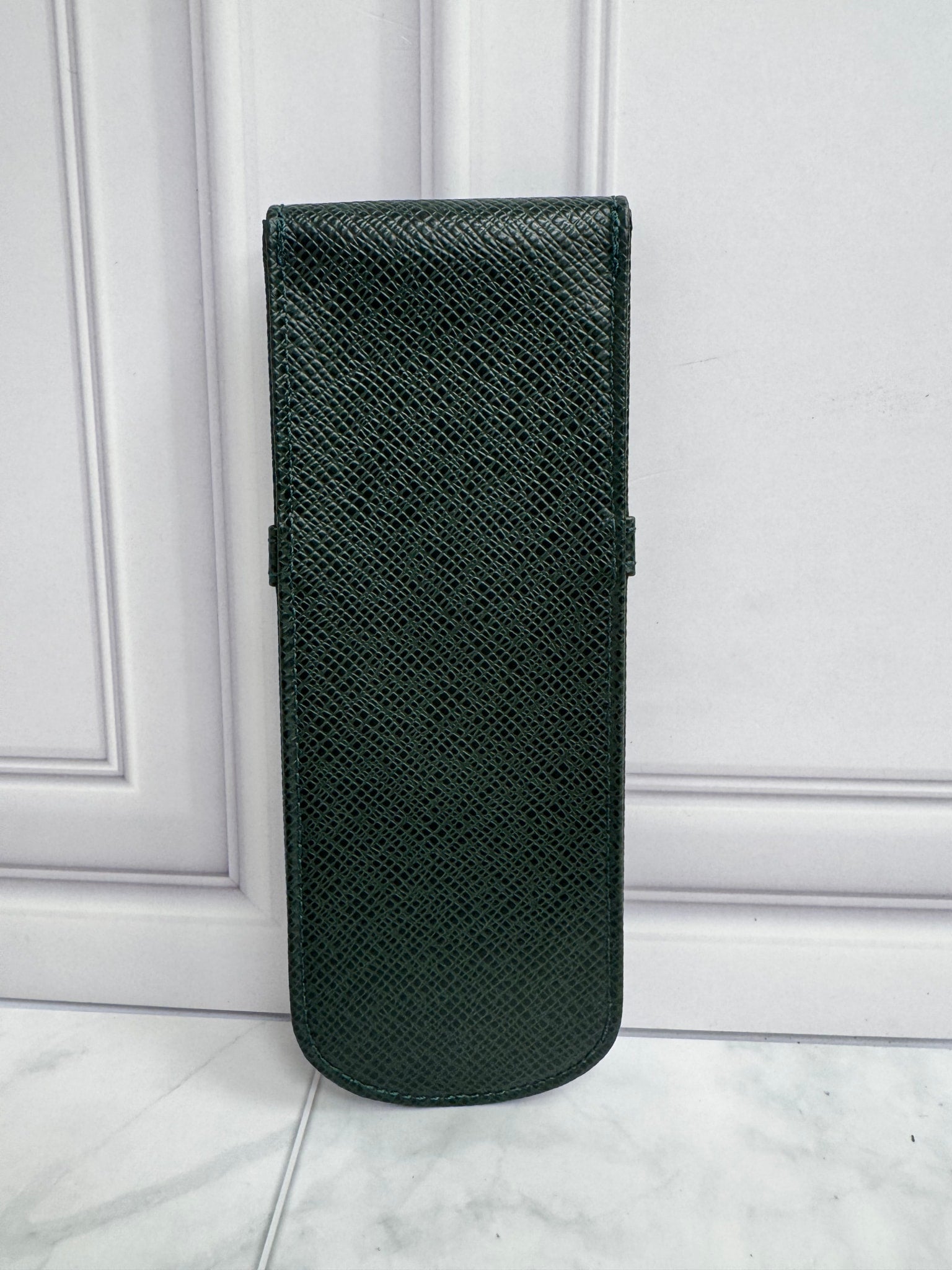 Louis Vuitton Green Taiga Leather Pen Case
