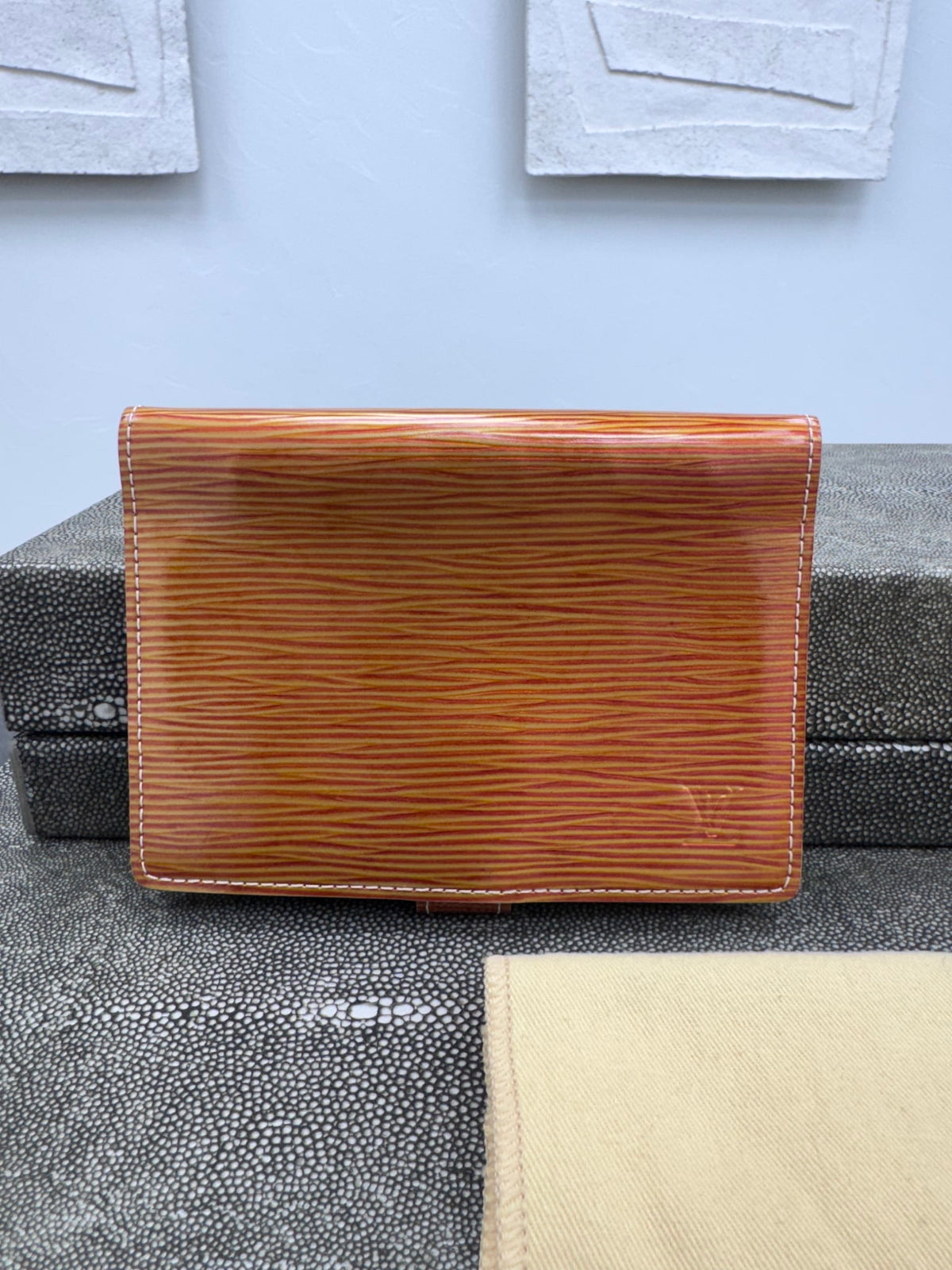 Louis Vuitton Metallic Orange Epi Cyber Agenda PM
