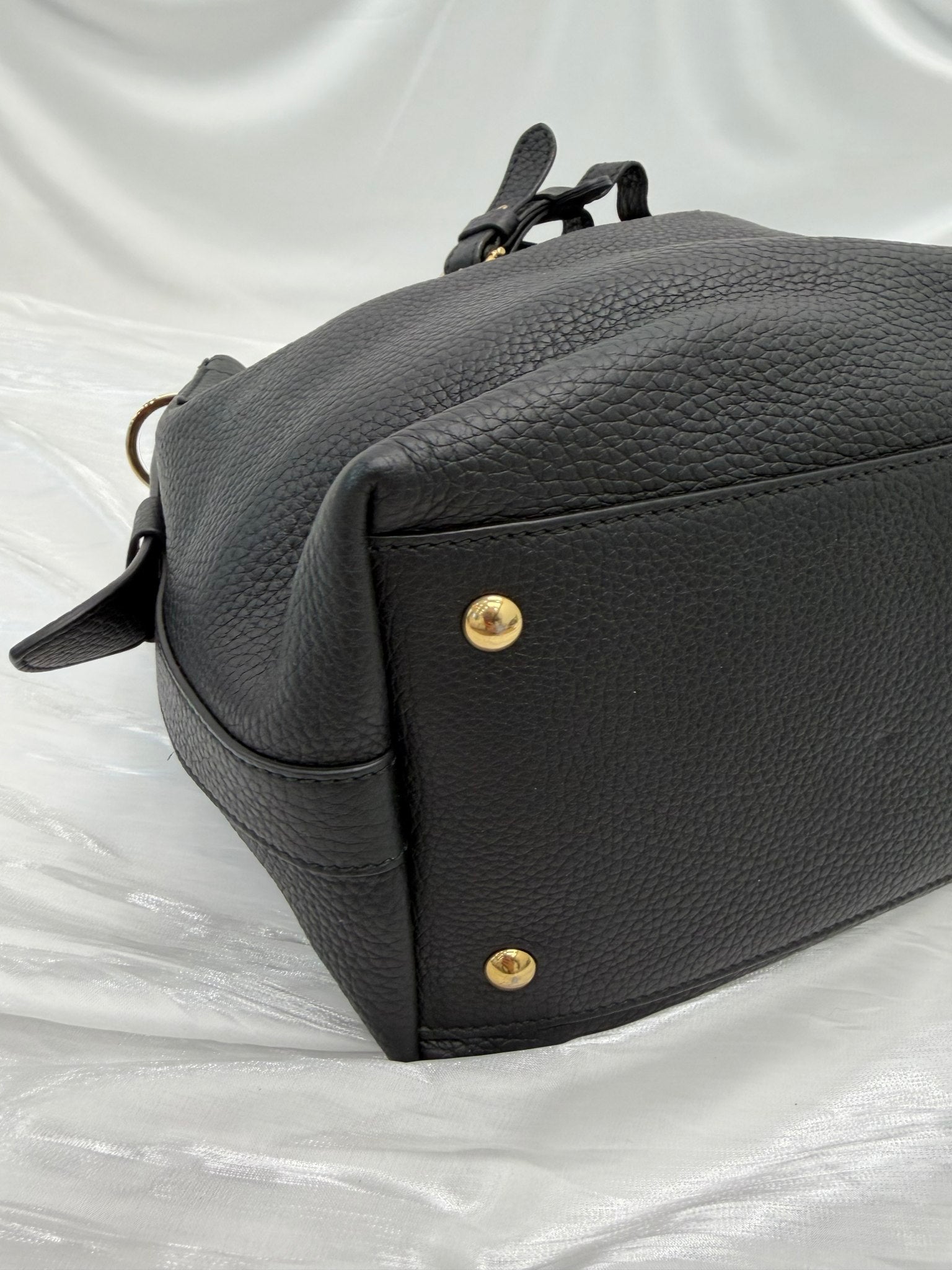 Salvatore Ferragamo Black Leather Crossbody Bucket Bag