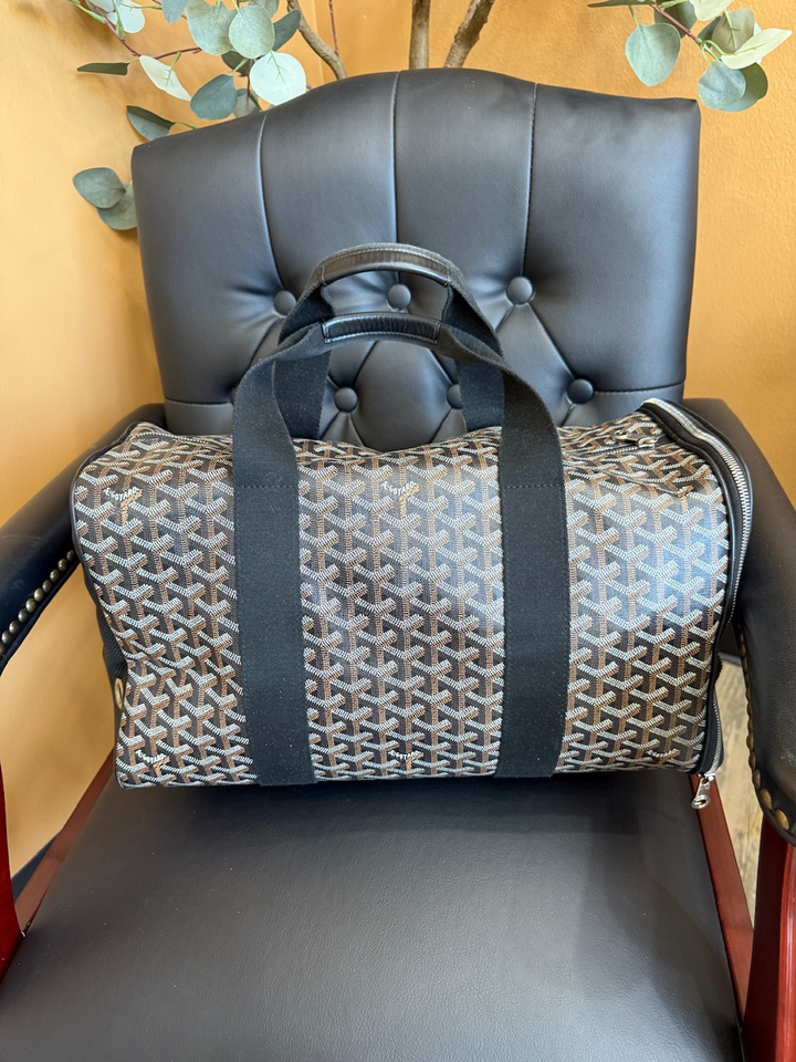 Goyard Black & Brown Voltigeur MM Pet Carrier