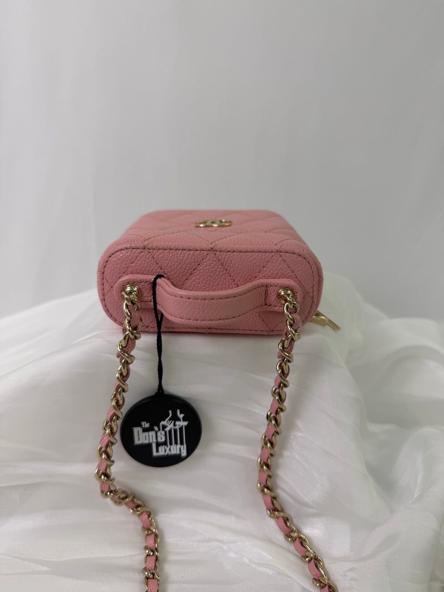 Chanel Pink Caviar Leather Mini Vanity Case 