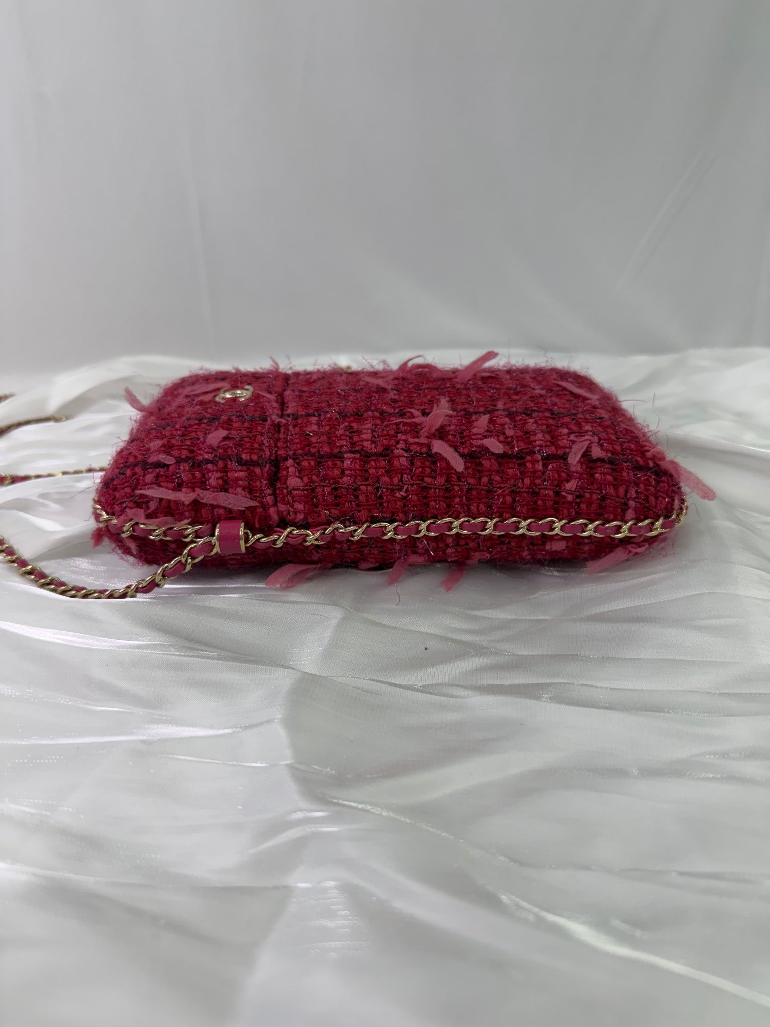 Chanel Pink Tweed Phone Holder