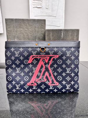 Louis Vuitton Navy Blue Monogram Upside Down Pochette Apollo GM