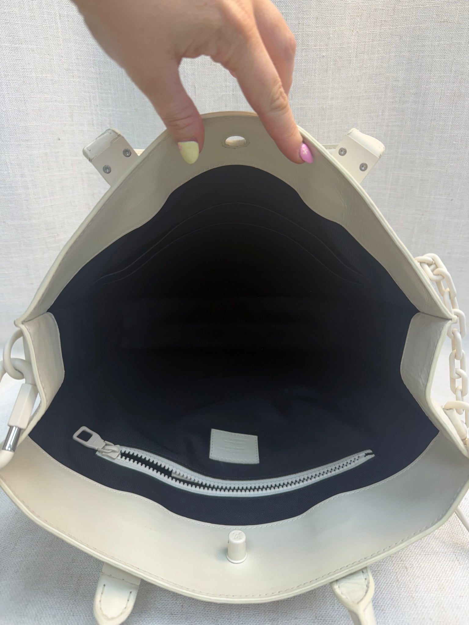 Louis Vuitton X Virgil Abloh White Taurillon Leather Sac Plat Tote Bag