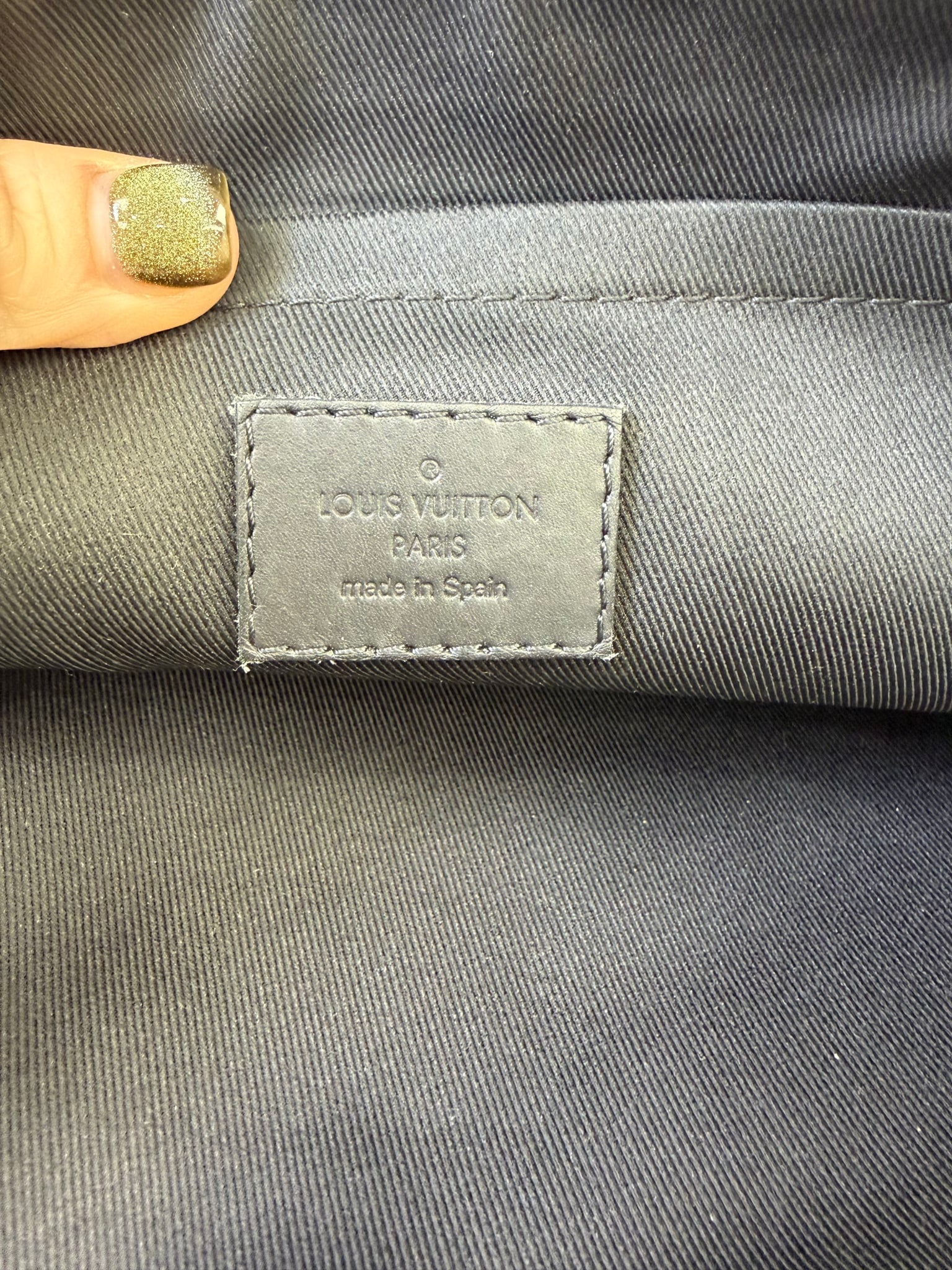 Louis Vuitton Black Leather Monogram Shadow Pochette