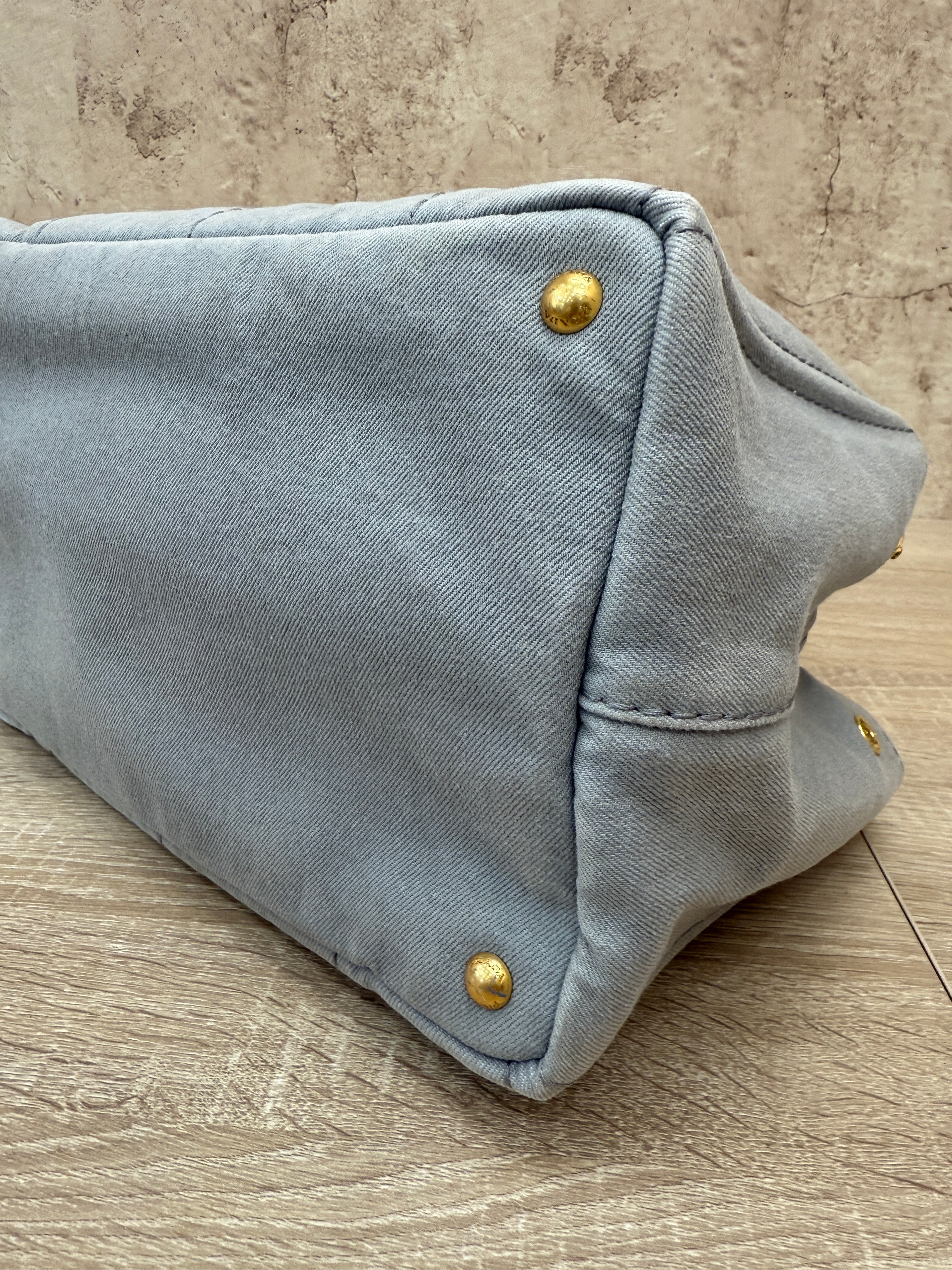 Prada Grey Canvas Medium Canapa Tote